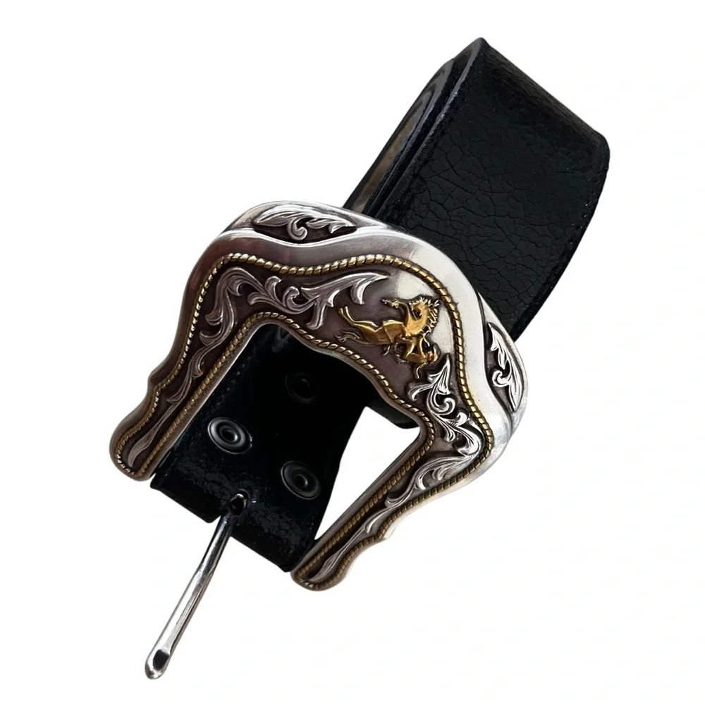 NWOT Black Leather Rodeo Belt Men’s 34 Medium